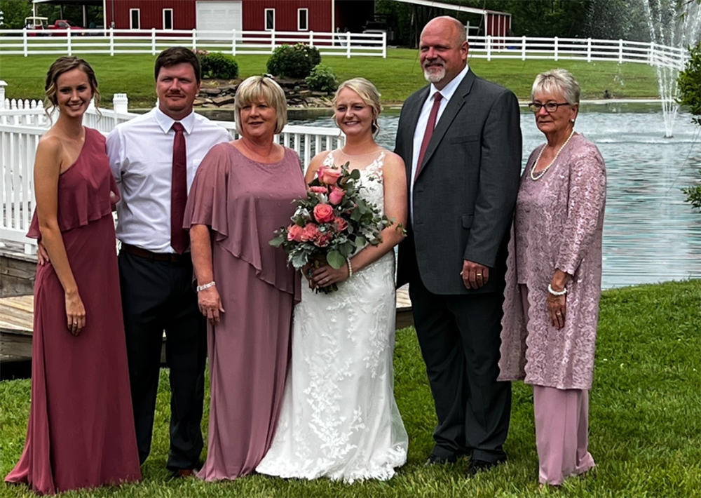 Gene Bray, Sparta Shipping Supervisor, second from right, with his family, daughter-in-law Madison (far left), son Daniel, wife Dana, daughter Kaleigh, and mother-in-law Jan Carter.